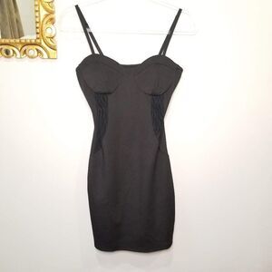 Little black dress with lace features